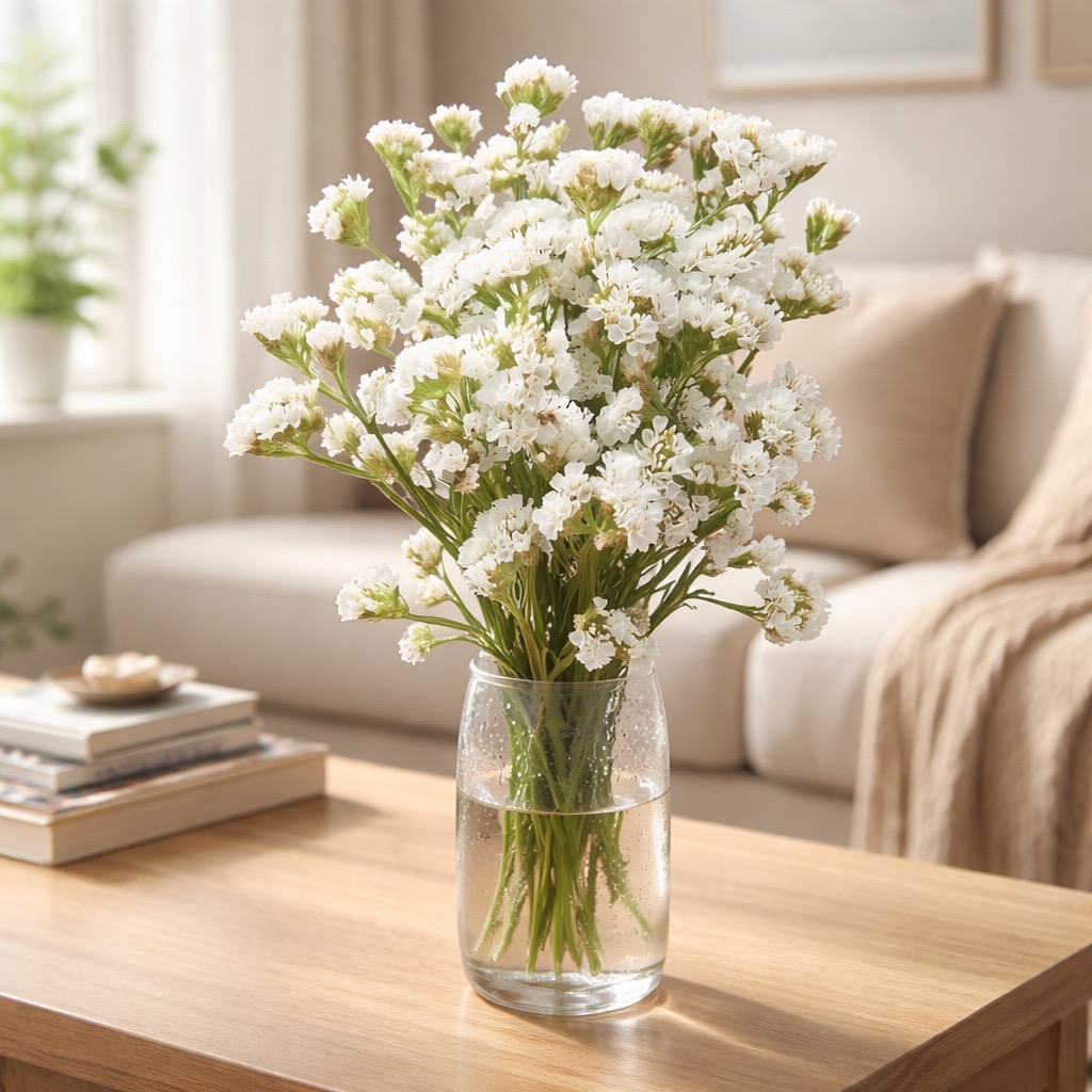 10 Statice Limonium sinuatum White Starlight Wings