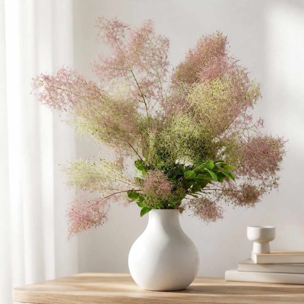 5 Stiele Perückenstrauch Cotinus blühend