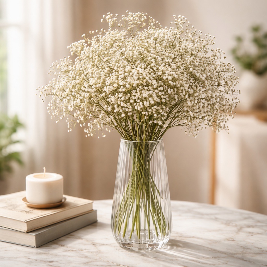 5 Stiele Million Star Weiß