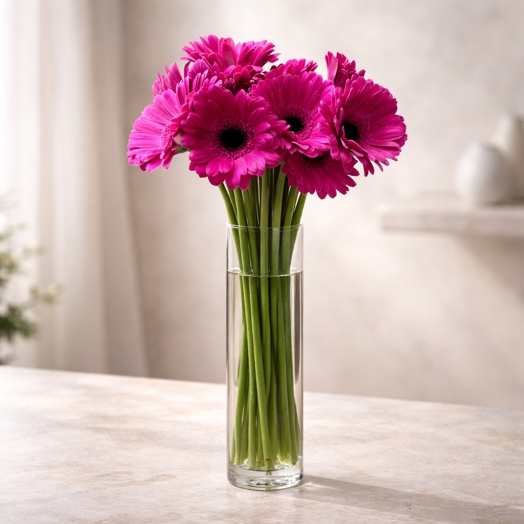 10 Mini Gerbera Whisper  (Pink)