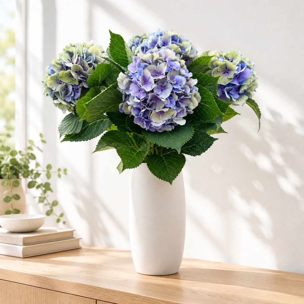 5 Hortensien Macrophylla Elbtal Classic (Blau-Grau)