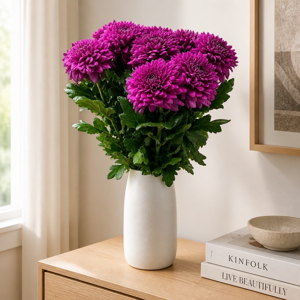 10 Deko Chrysanthemen Barca (Pink)