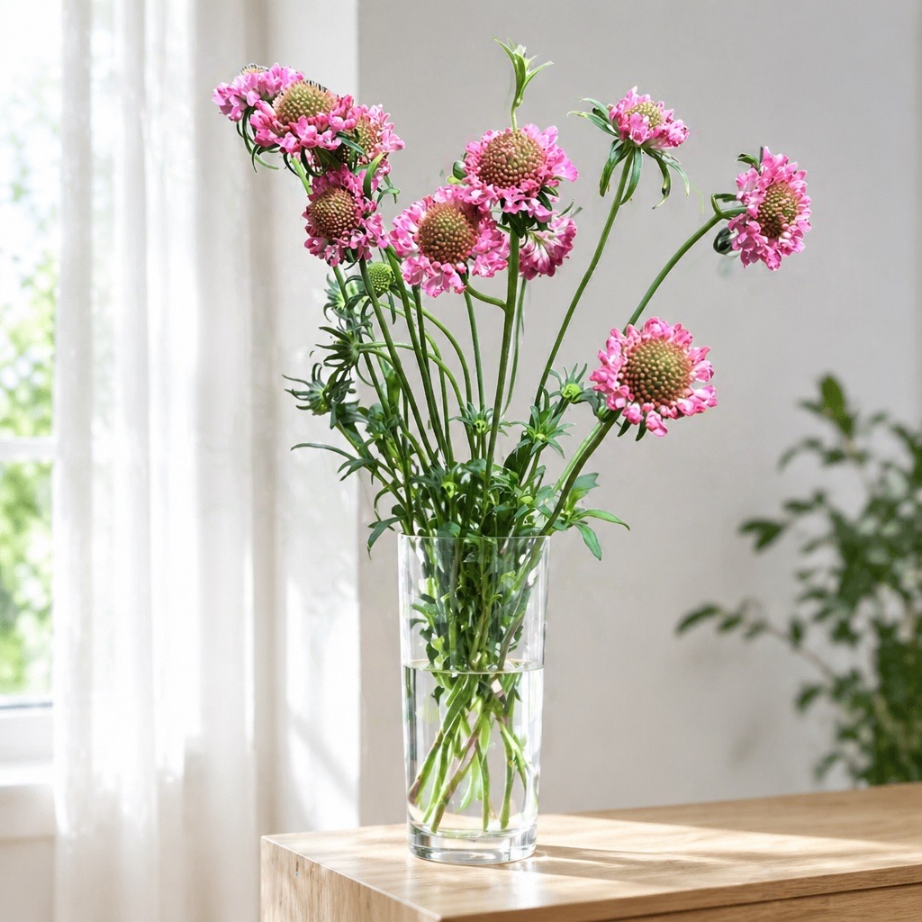 10 Stiele Scabiosa Rosa