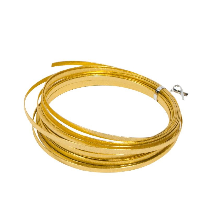 Flachdraht aus Aluminium, 8 m x 1 mm, Hell-Gold