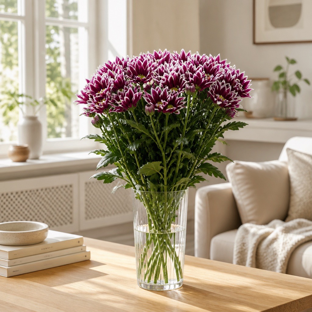 5 Chrysanthemen Firmenich (Pink-Weiß)