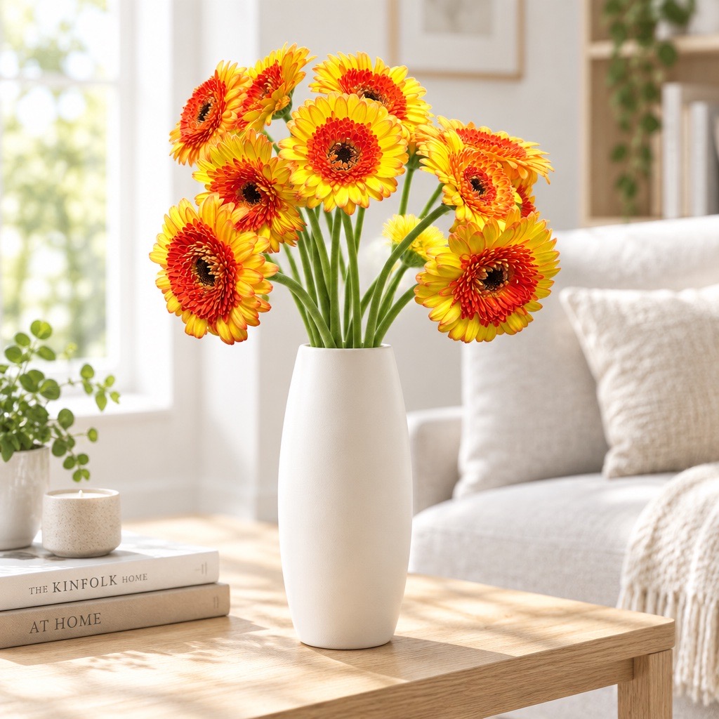 10 Mini Gerbera Bandola (Gelb-Rot)