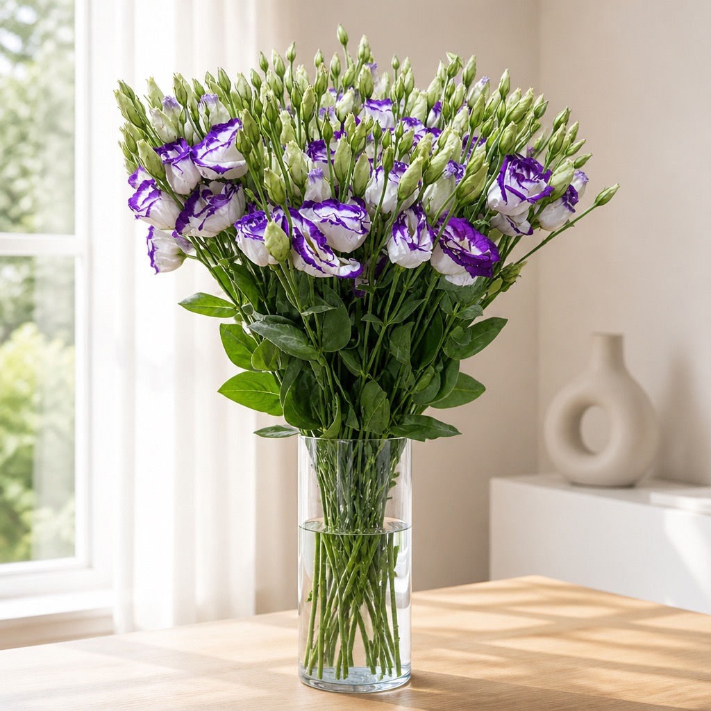 10 Eustoma Piccolo Blue (Blau-Weiß)