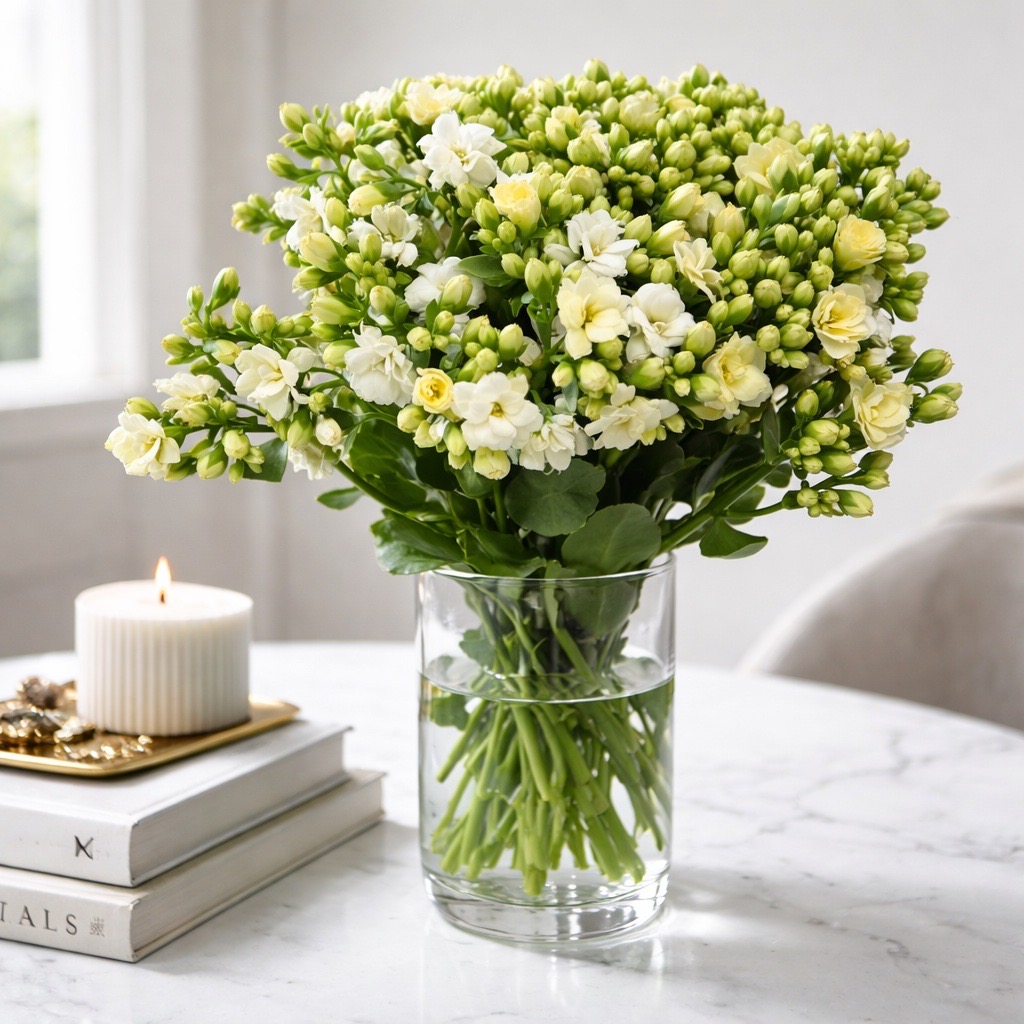 5 Stiele Kalanchoe 'Noble White Meadow'