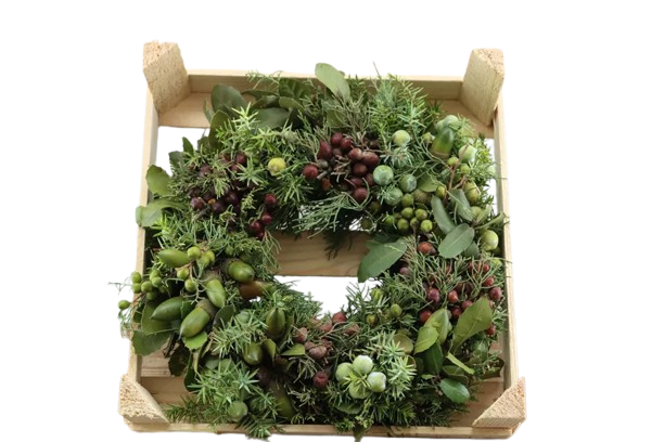 Wacholderkranz mit verschiedenen Beeren – ca. 25-30 cm Ø | Handgefertigt aus frischem Naturgrün