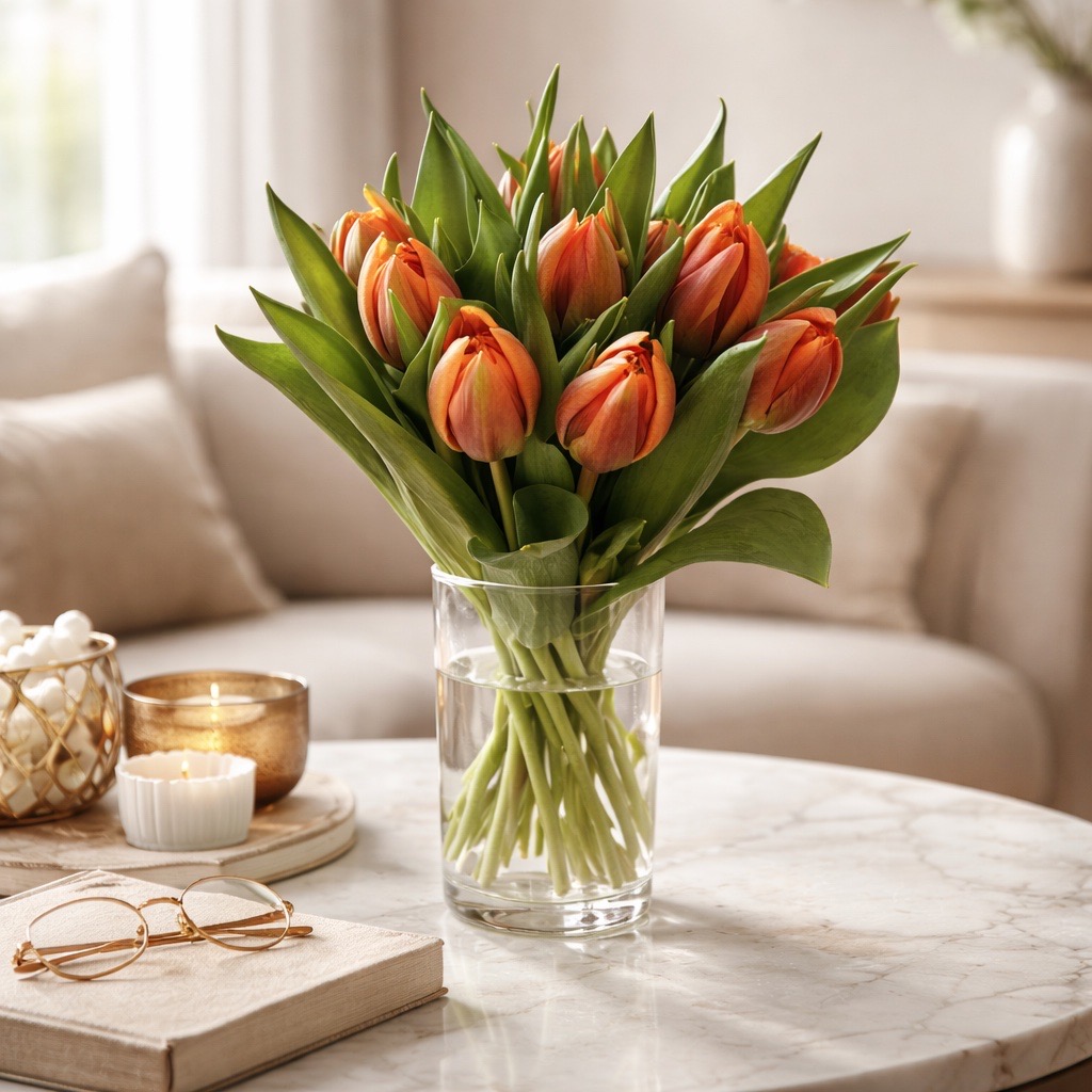 10 Tulpen Orange Princess (Gefüllt)
