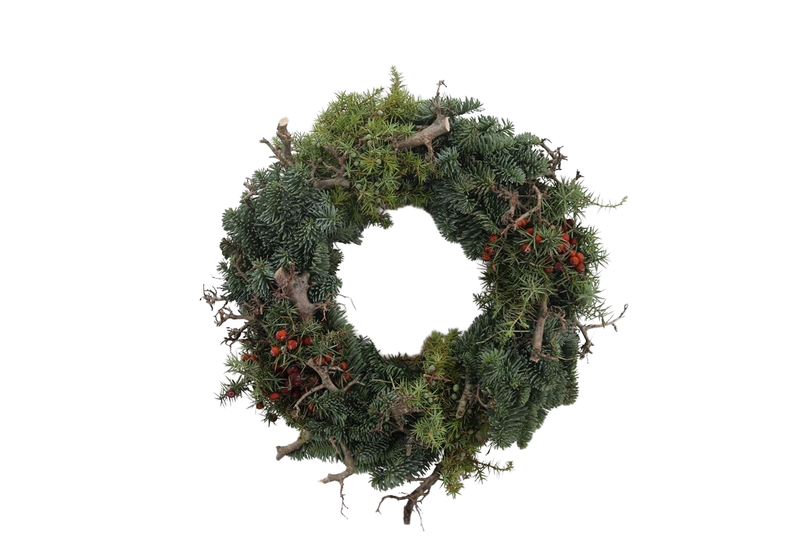Exklusiver Adventskranz 30 cm Nobilis-Bonsai-Wacholder