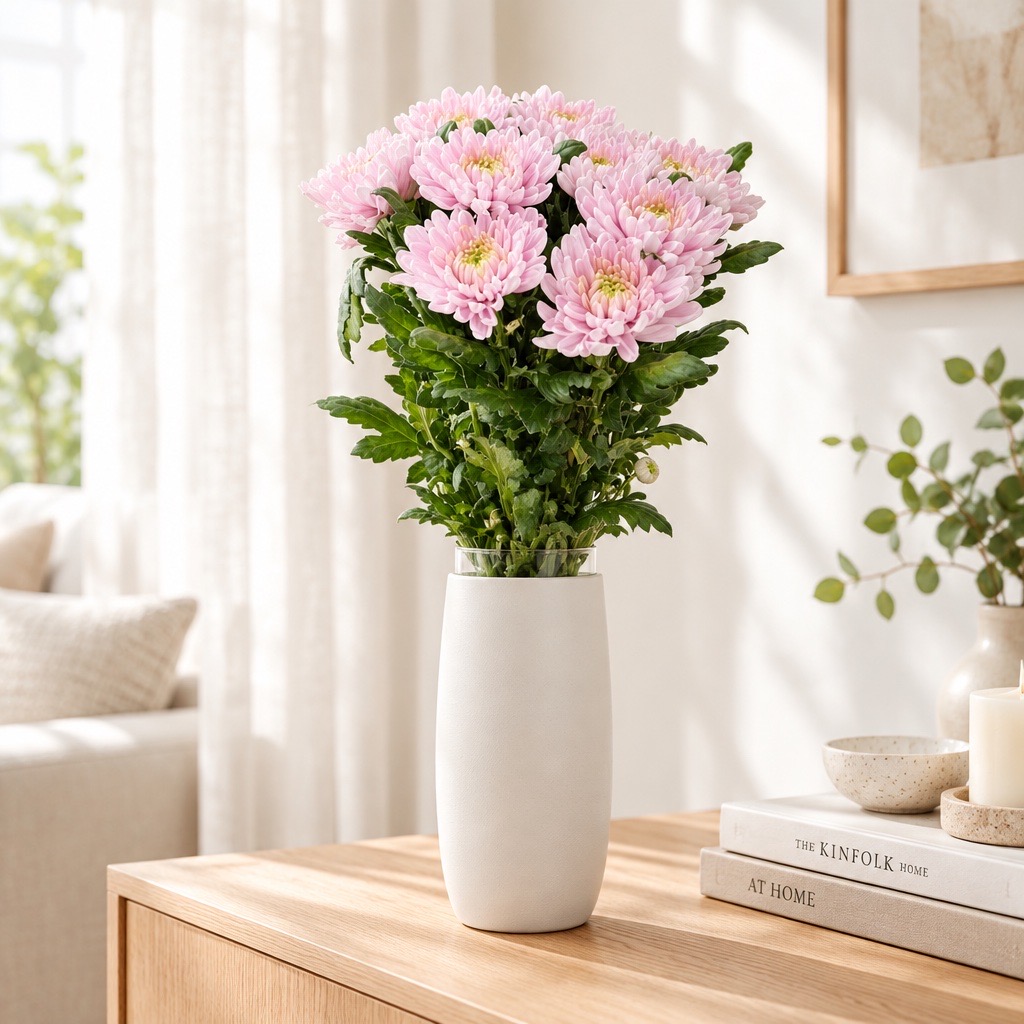 10 Deko Chrysanthemen Rossano (Rosa)
