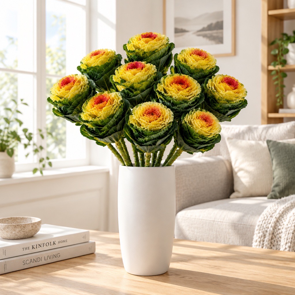 10 Zierkohl Gefärbt (Gelb-Rot)