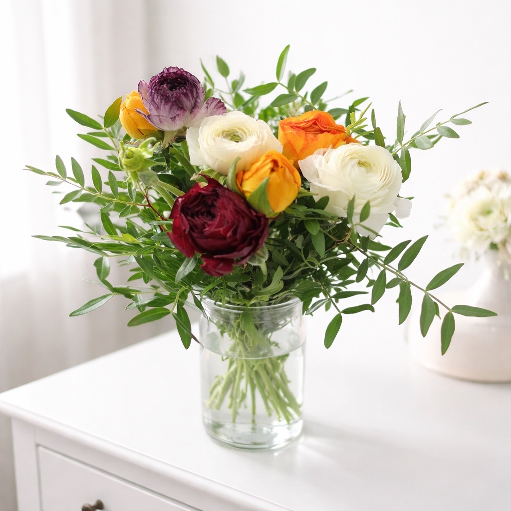 Blumenstrauß aus 5-7 farblich gemischten Ranunkeln