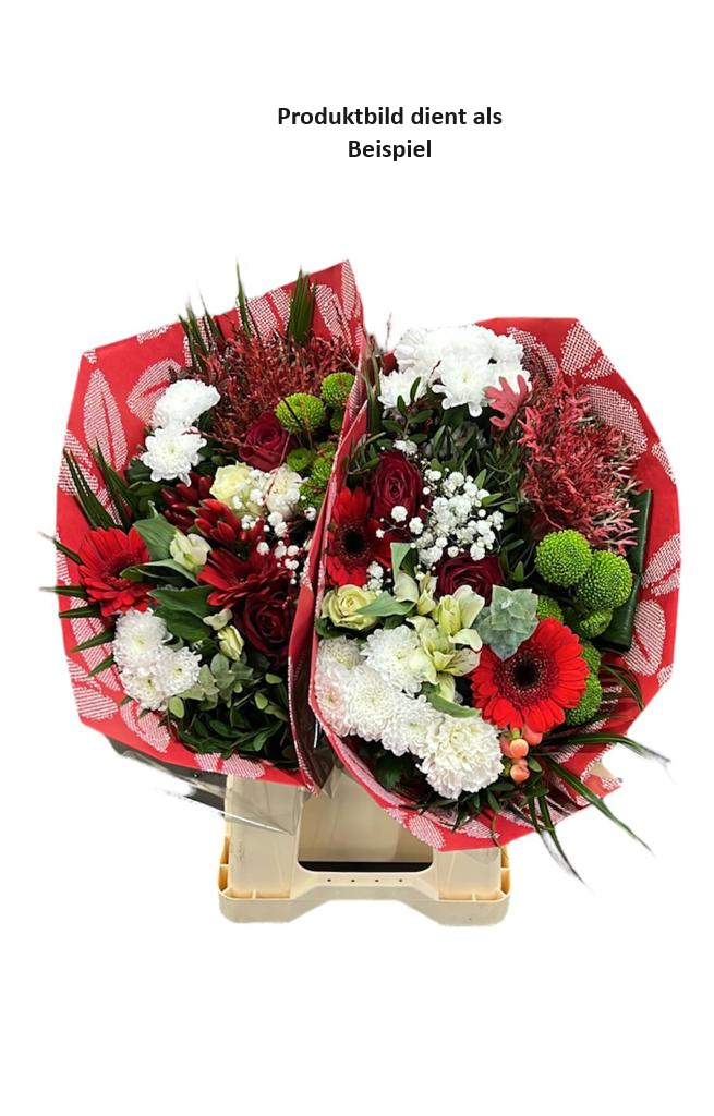 Blumenstrauß in rot gehalten