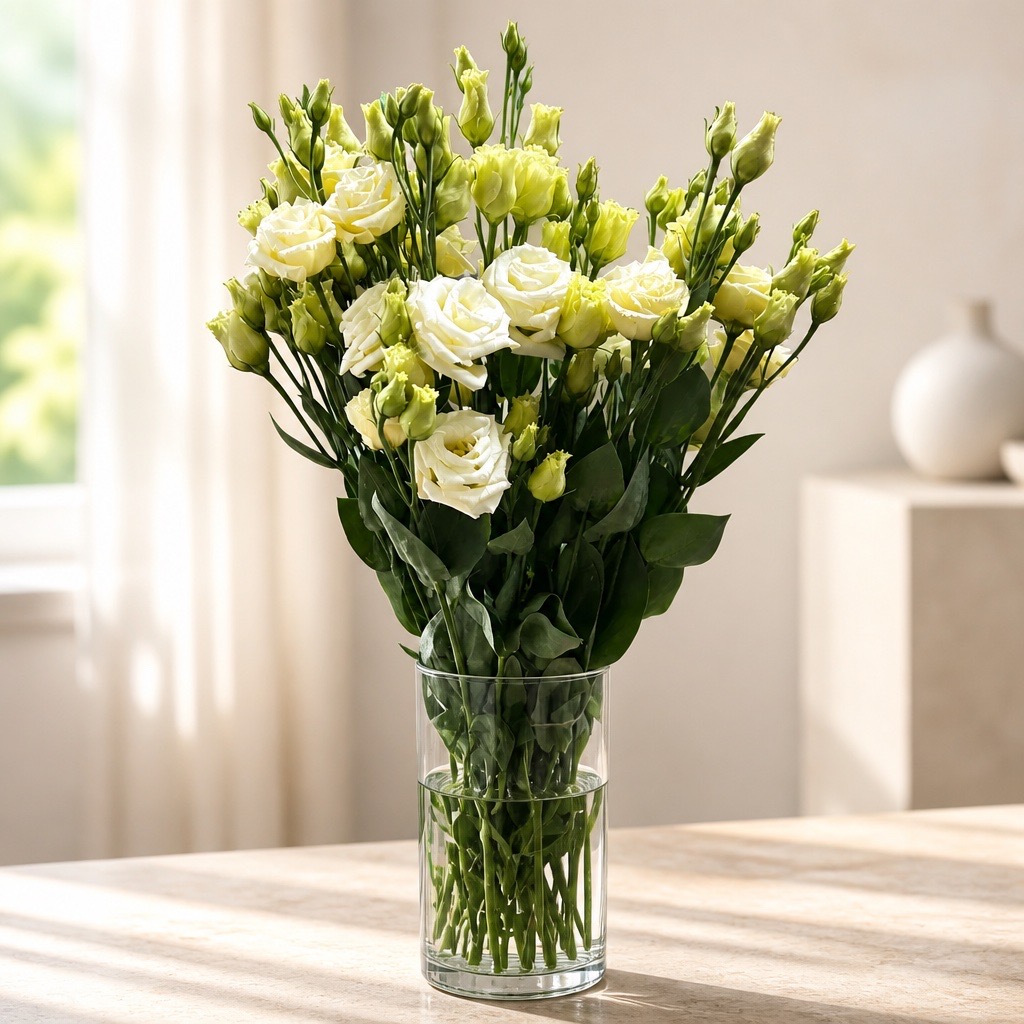 10 Eustoma Rosi Yellow (Creme)