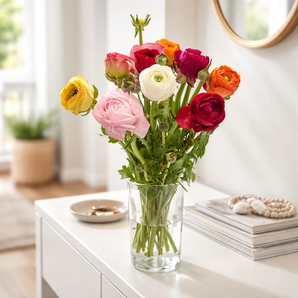 10 Ranunkeln Gemischt im Bund