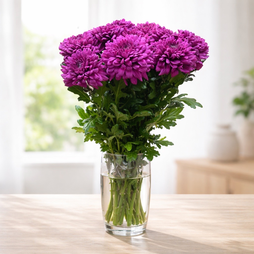 10 Deko Chrysanthemen Barca (Pink)