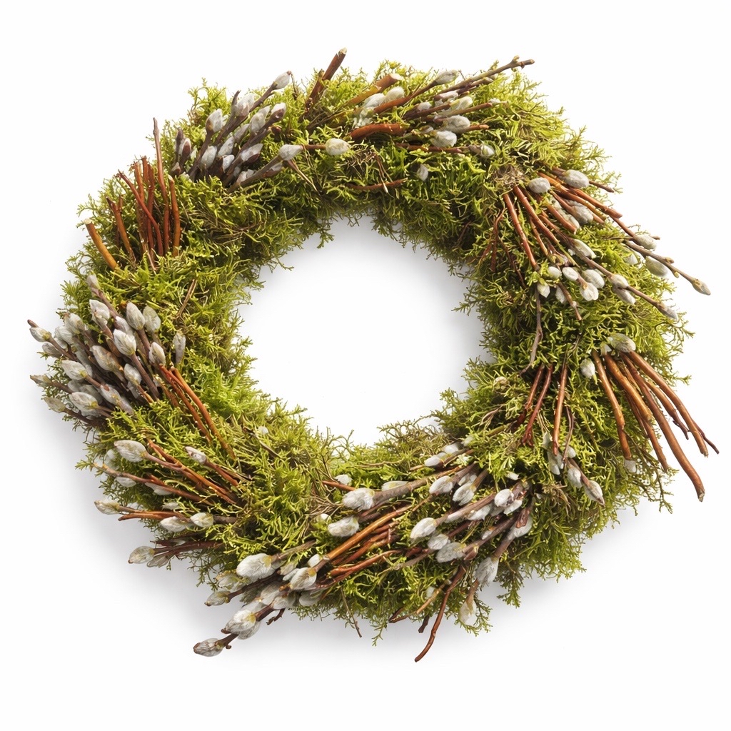 Frühlingskranz Weide Moos Weidekätzchen – Ø 27–30 cm Naturkranz