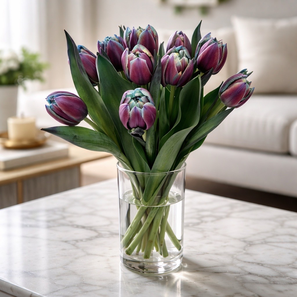 10 Tulpen Moscow Midnight Gefärbt