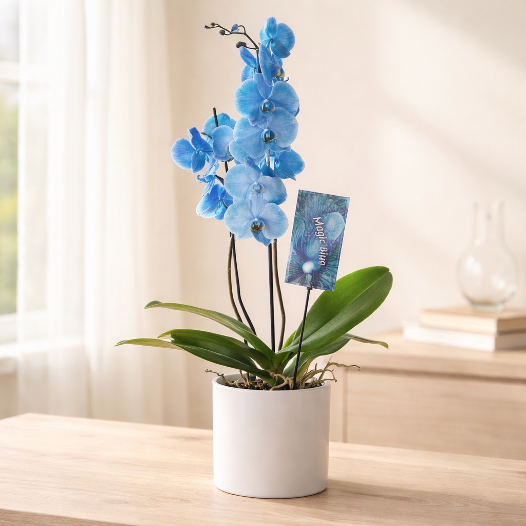 1 Topf Phalaenopsis Blau Gefärbt