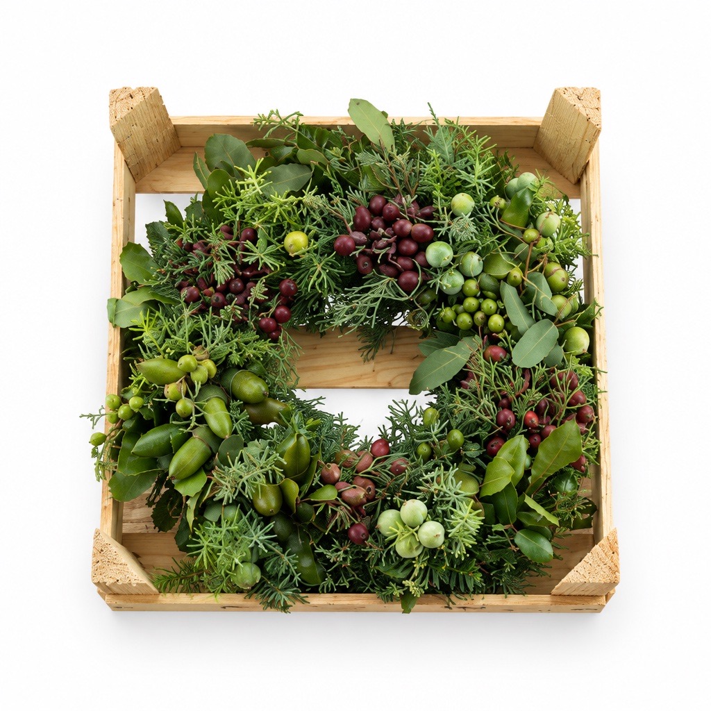 Wacholderkranz mit verschiedenen Beeren – ca. 25-30 cm Ø | Handgefertigt aus frischem Naturgrün