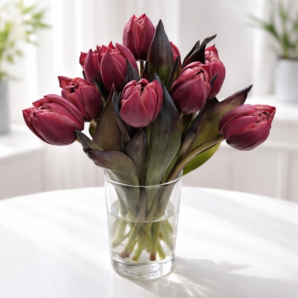 10 Tulpen Double Terra Cotta Gefärbt