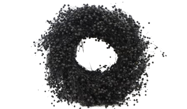 Getrockneter Flachskranz schwarz gefärbt – 30 cm Getrockneter Flachskranz schwarz gefärbt – 30 cm